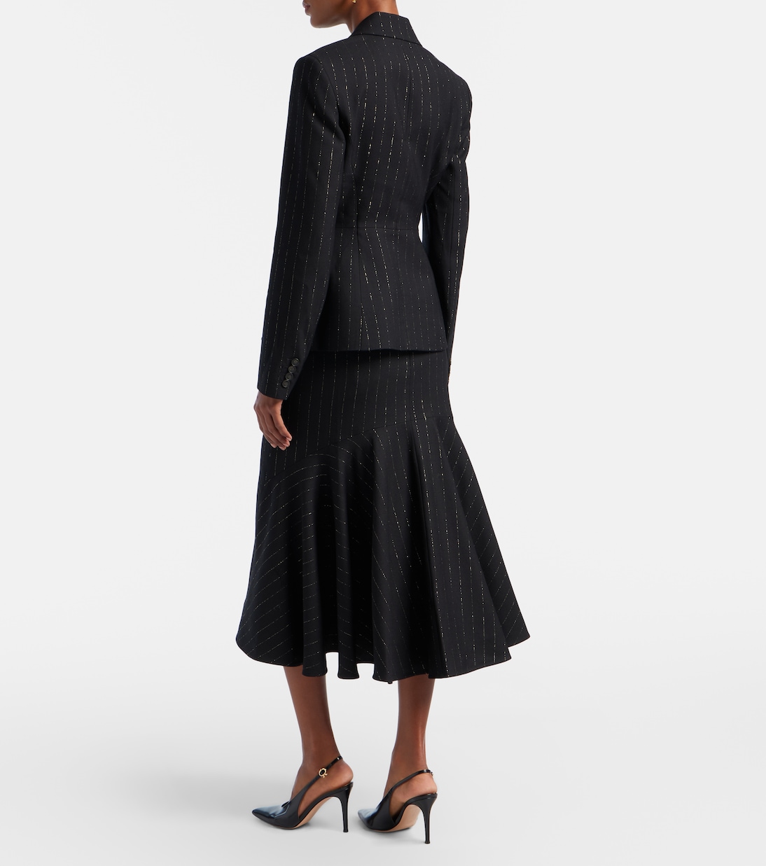 Pinstripe wool midi skirt | Erdem