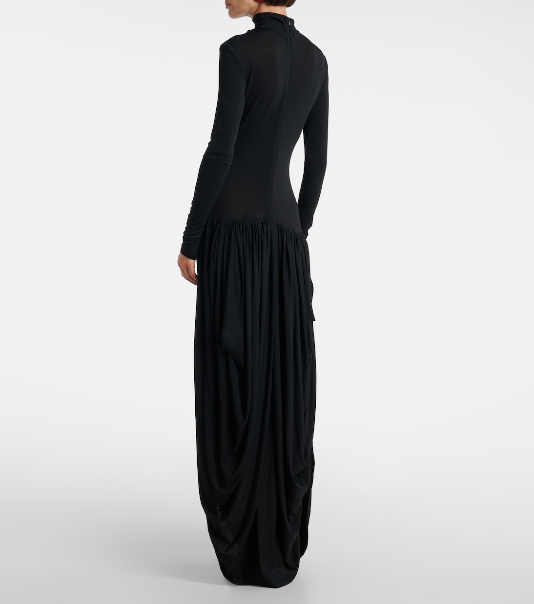 Asymmetric pleated turtleneck maxi dress | Magda Butrym