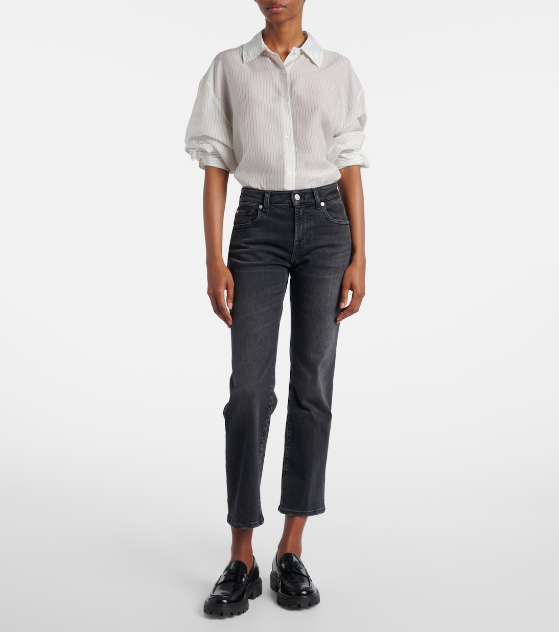 Calie Straight cropped mid-rise straight jeans | 7 For All Mankind