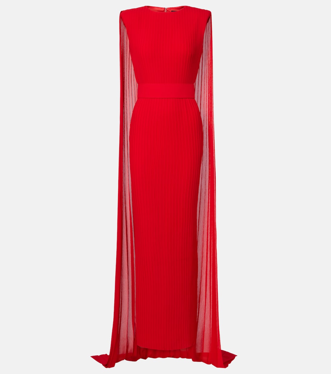 Tavia caped pleated gown | Solace London