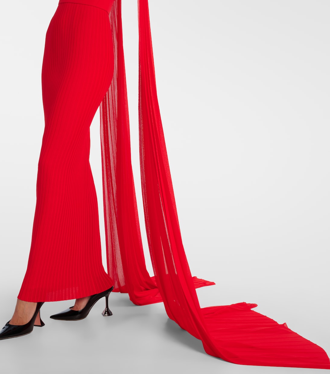 Tavia caped pleated gown | Solace London