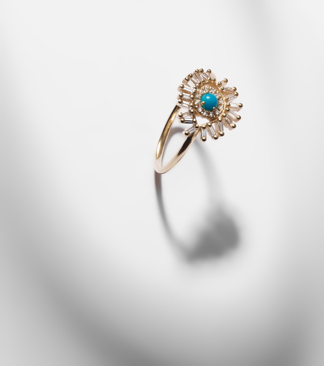 Evil Eye Mini 18kt gold ring with turquoise and diamonds | Suzanne Kalan