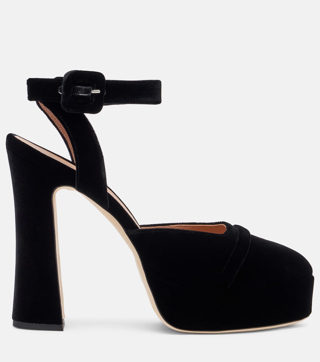 Pumps Mora 125 in velluto con plateau | Malone Souliers