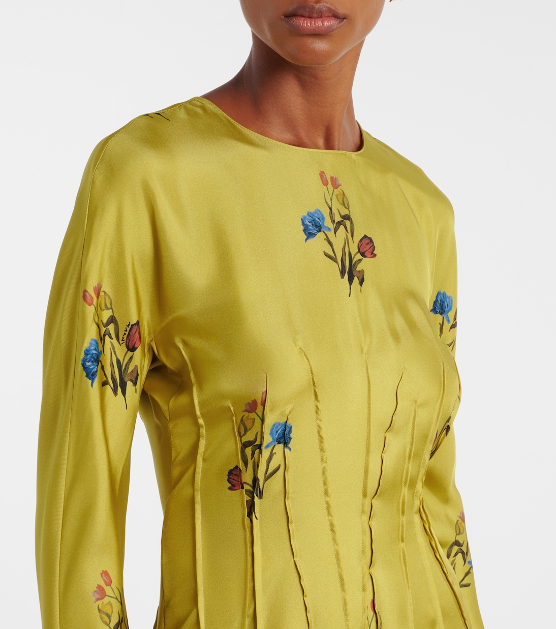Floral silk midi dress | Marni