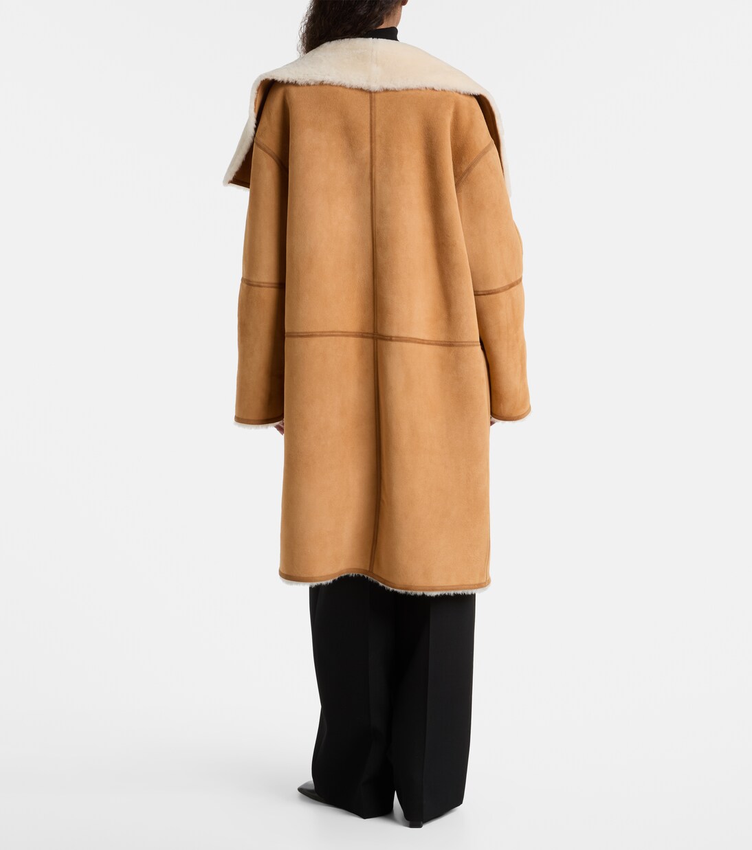 Shearling-trimmed suede coat | Toteme