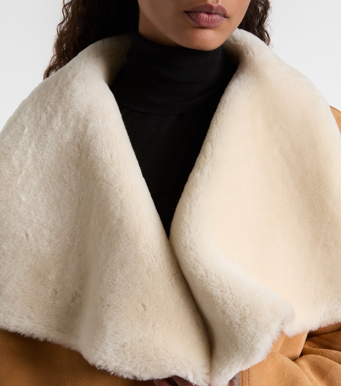 Shearling-trimmed suede coat | Toteme