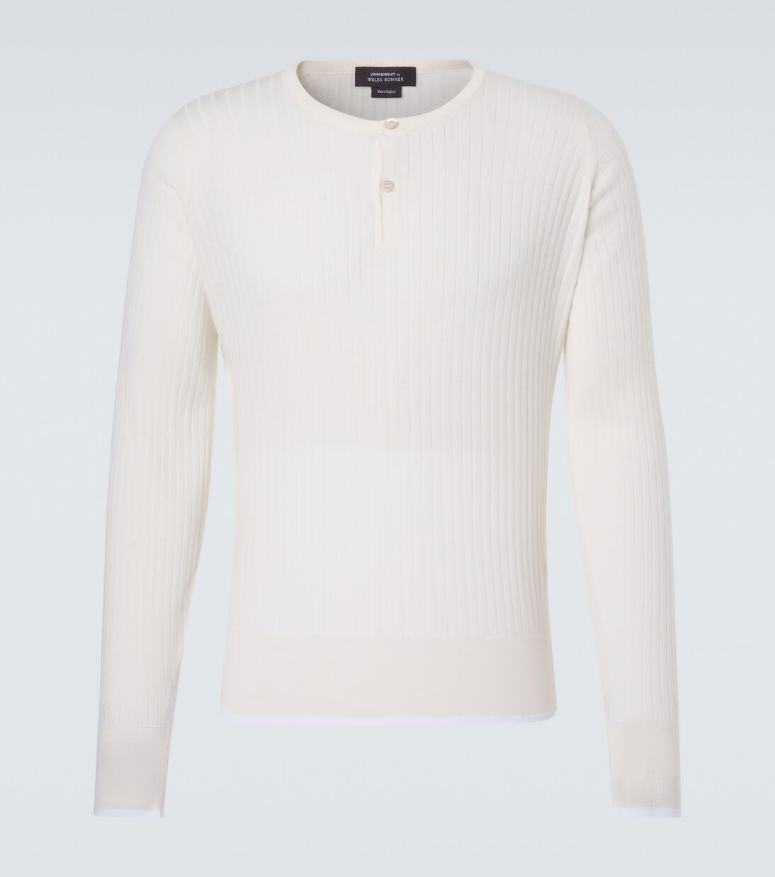 Nile wool and cotton Henley shirt | Wales Bonner