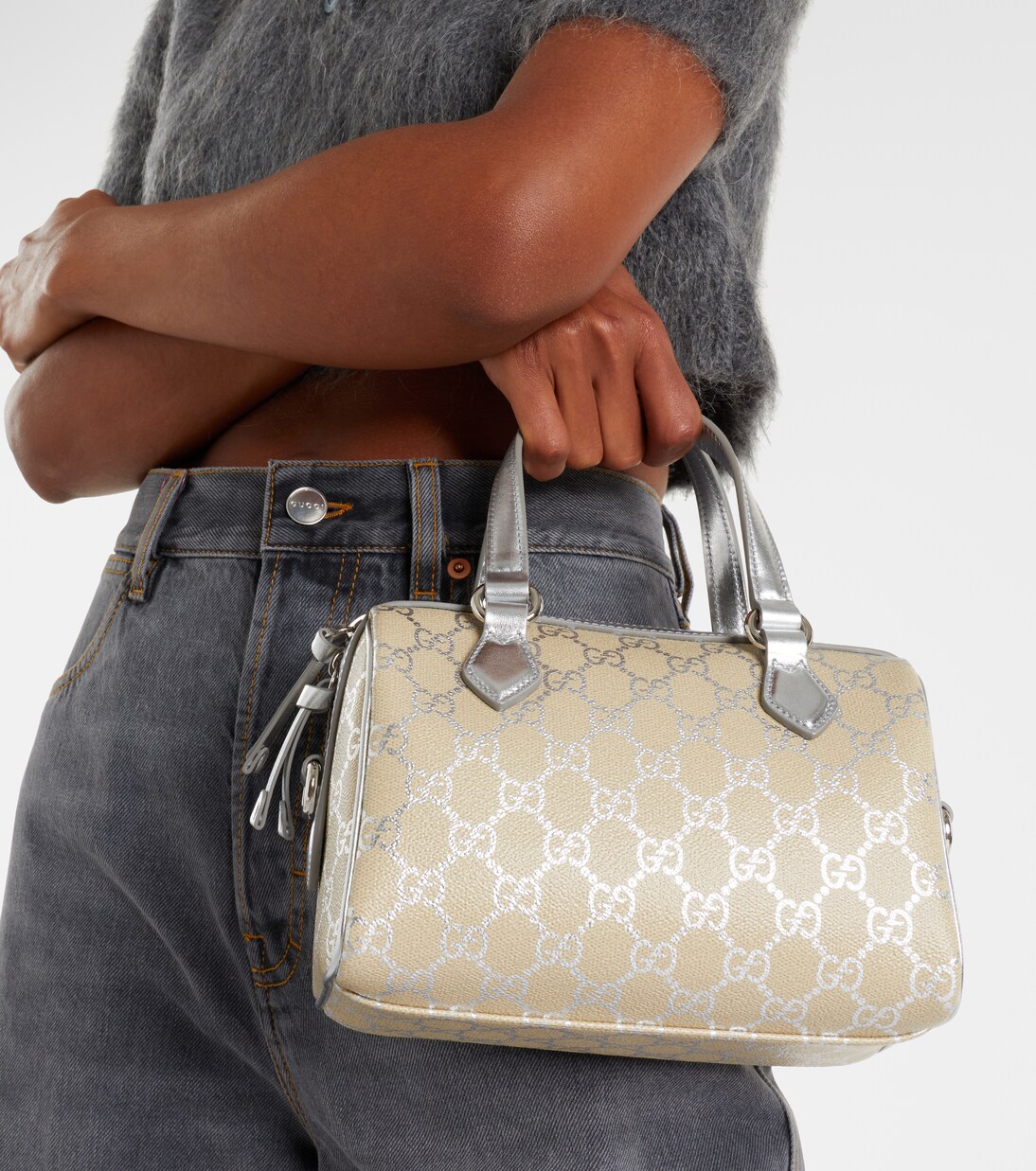 Tote Bag GG Emblem mit Leder | Gucci