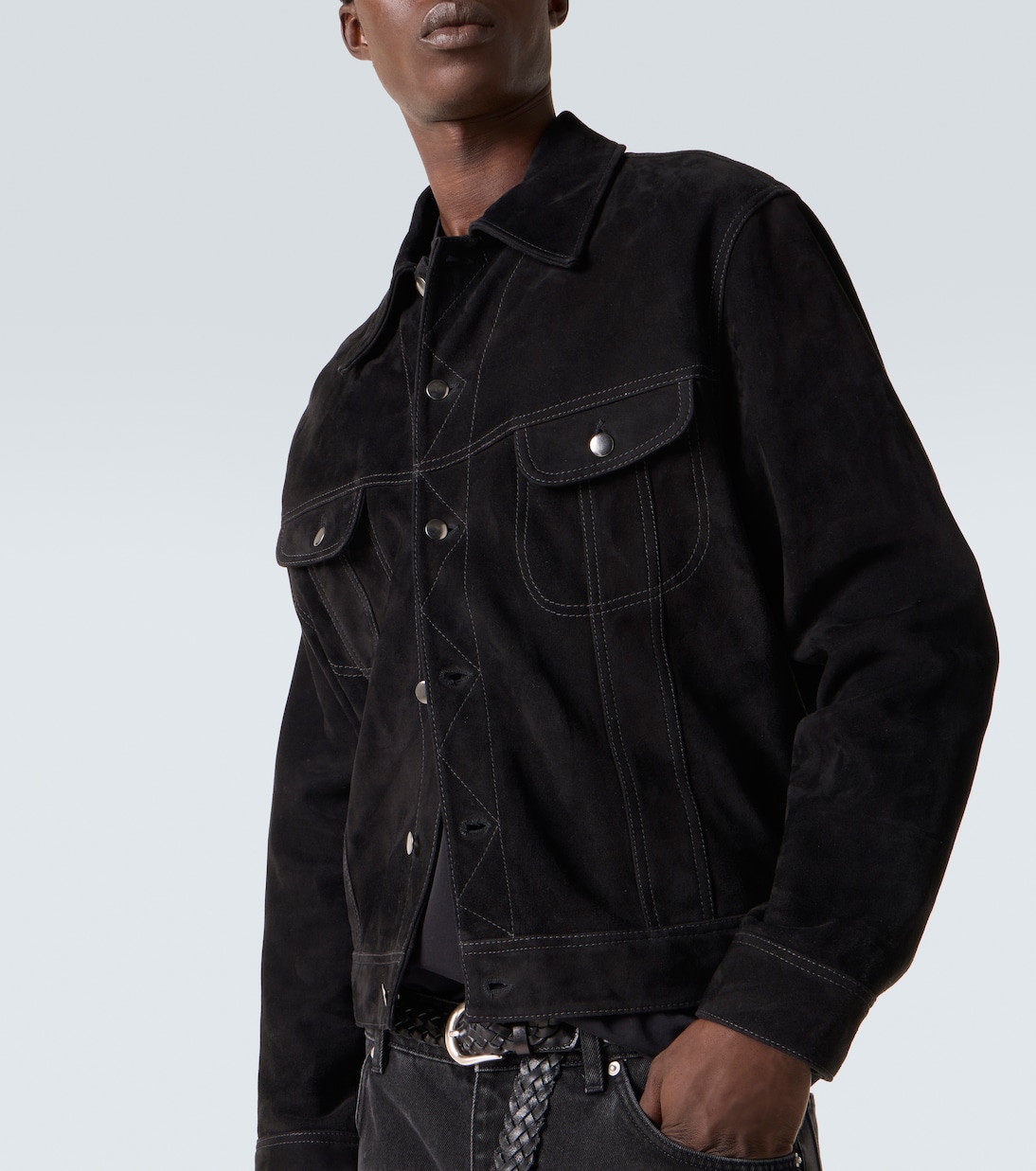 x Aaron Levine Boston suede jacket | Studio Nicholson