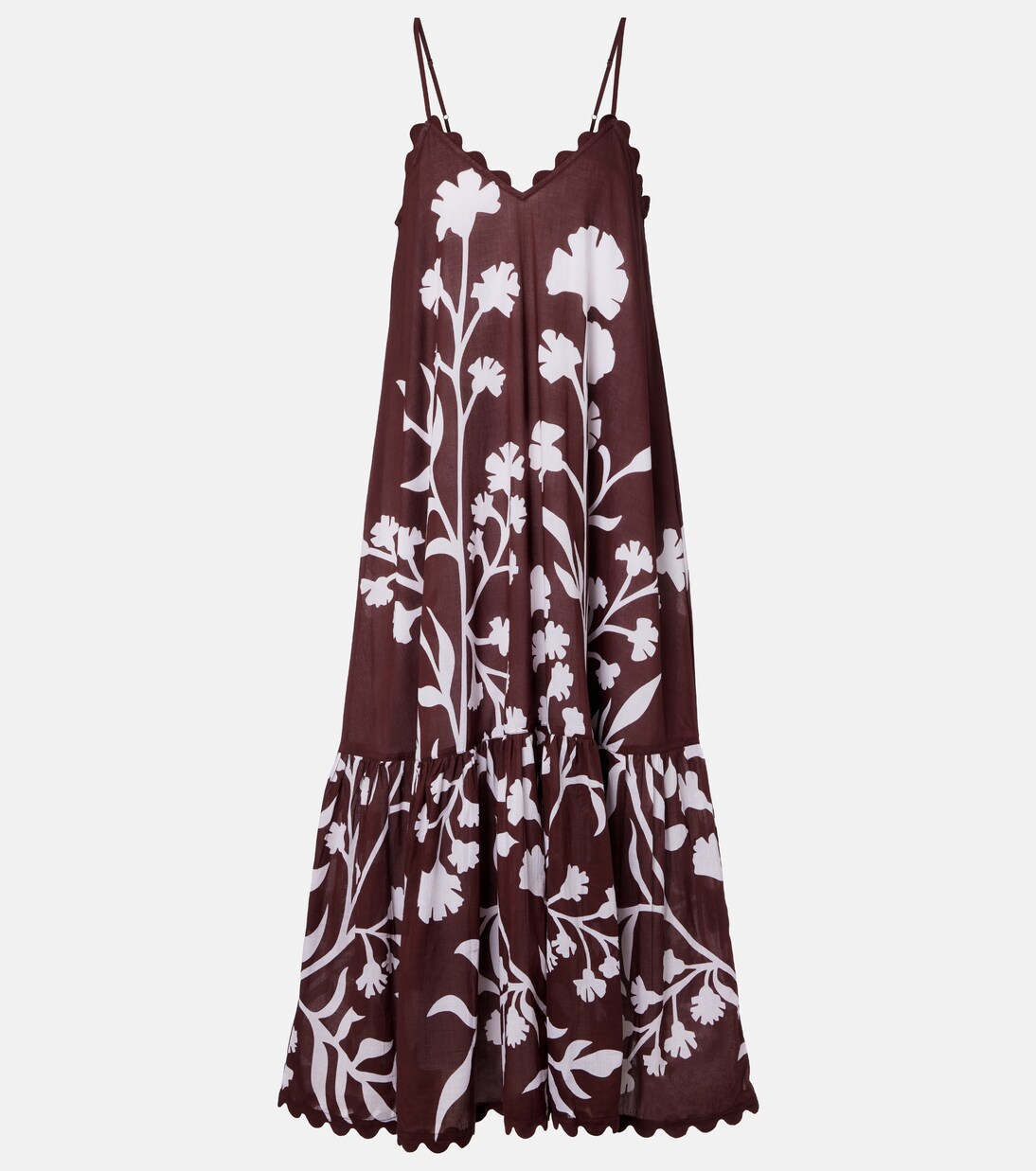 Scalloped cotton midi dress | Juliet Dunn