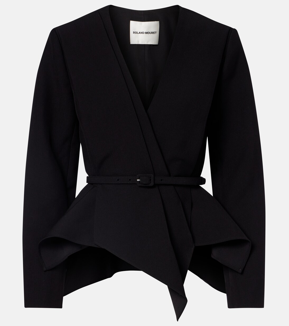Asymmetric draped crêpe blazer | Roland Mouret