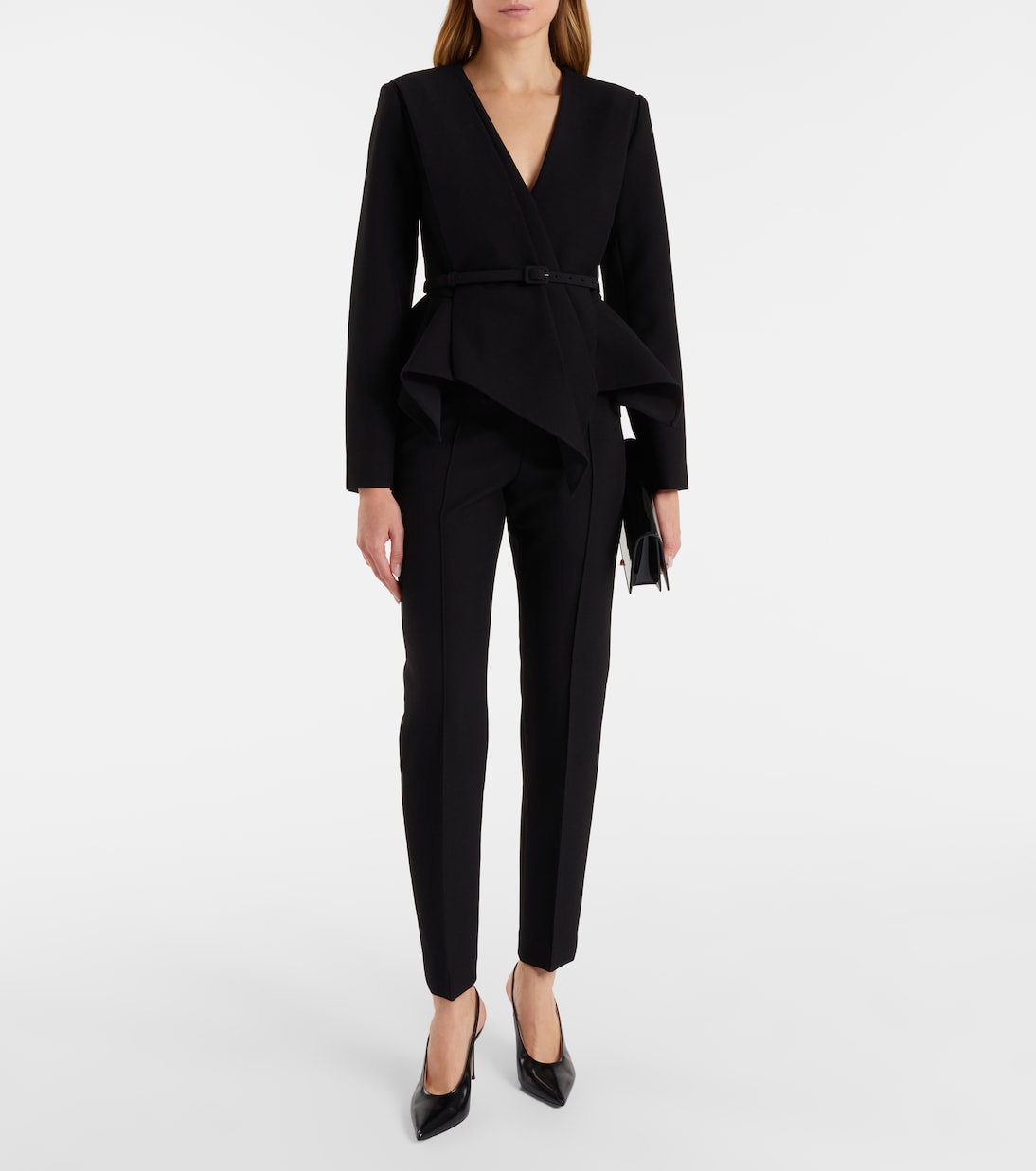 Asymmetric draped crêpe blazer | Roland Mouret