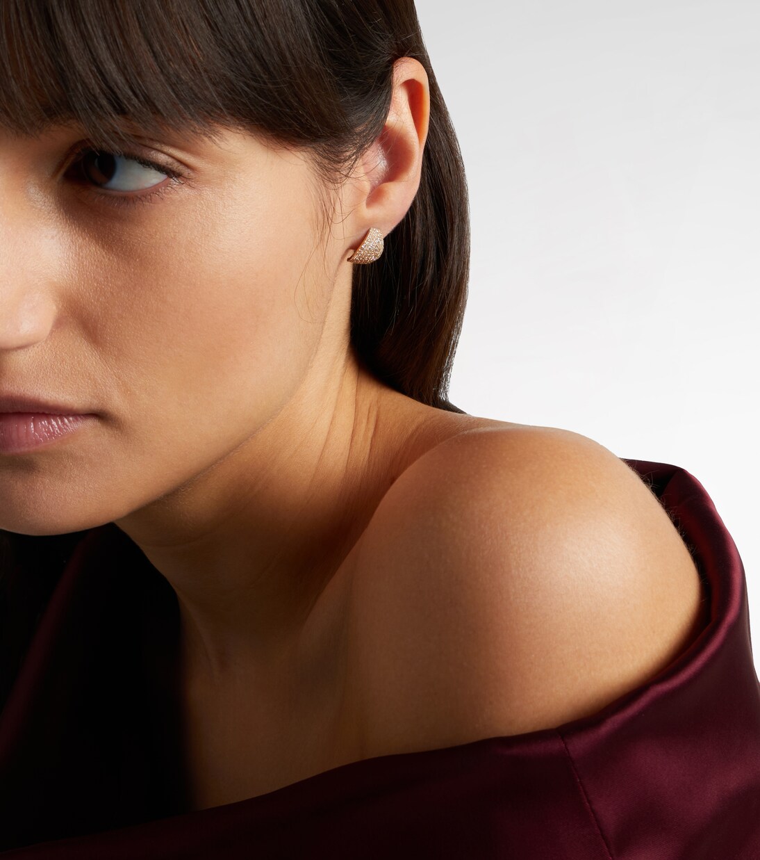 Keepsake 14kt gold huggie earrings with diamonds | Stone and Strand