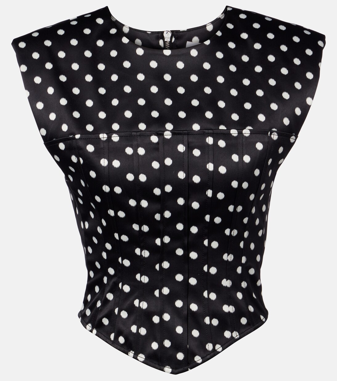 Polka-dot satin corset top | Ganni