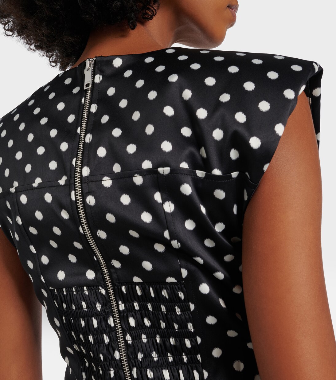 Polka-dot satin corset top | Ganni