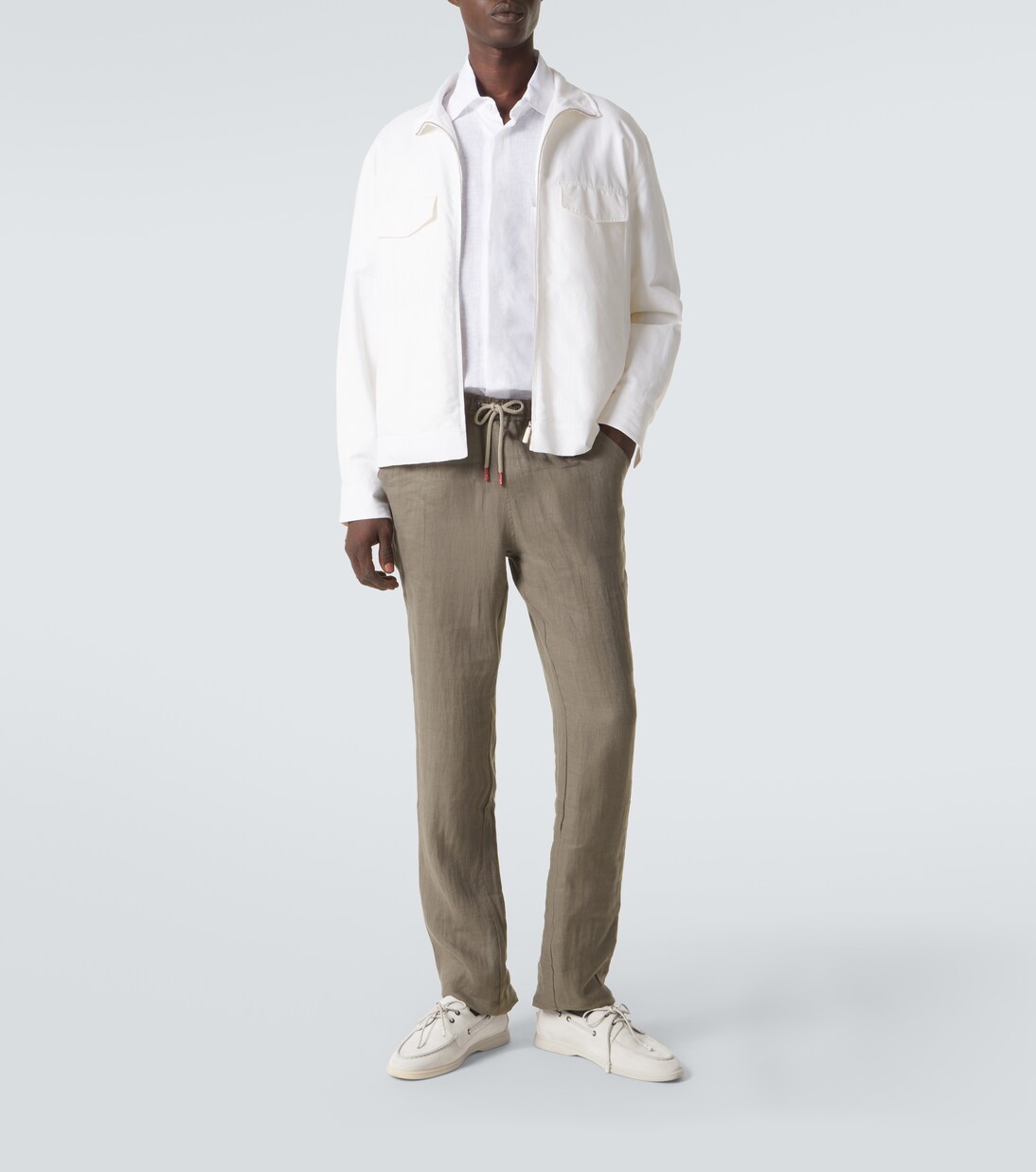 Linen slim pants | Kiton