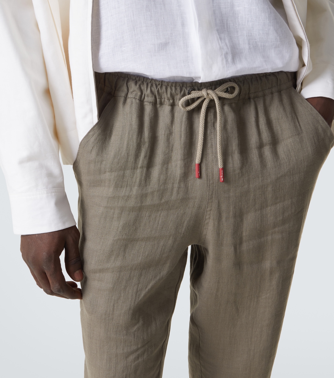 Linen slim pants | Kiton