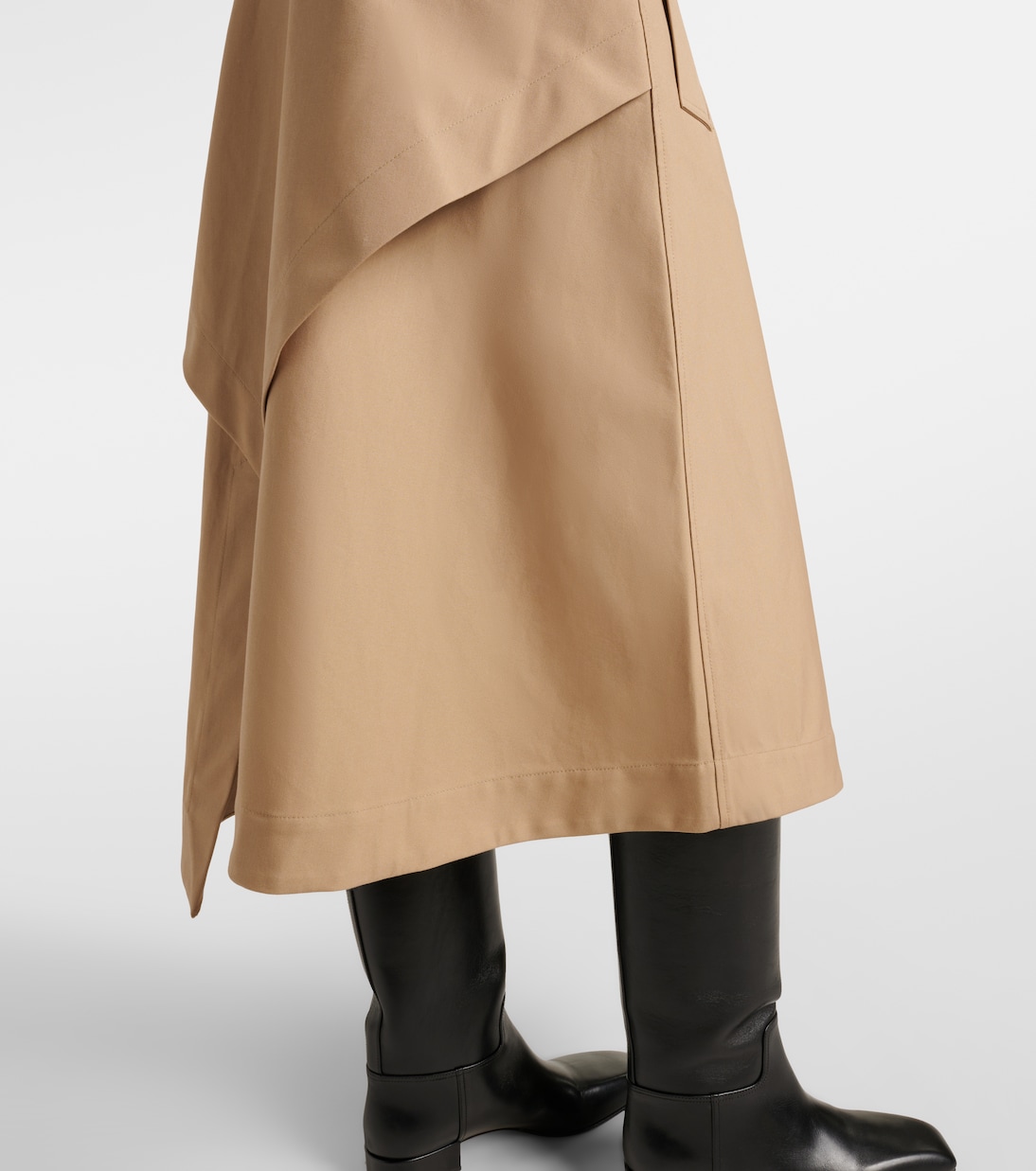 Asymmetric cotton canvas midi skirt | Róhe