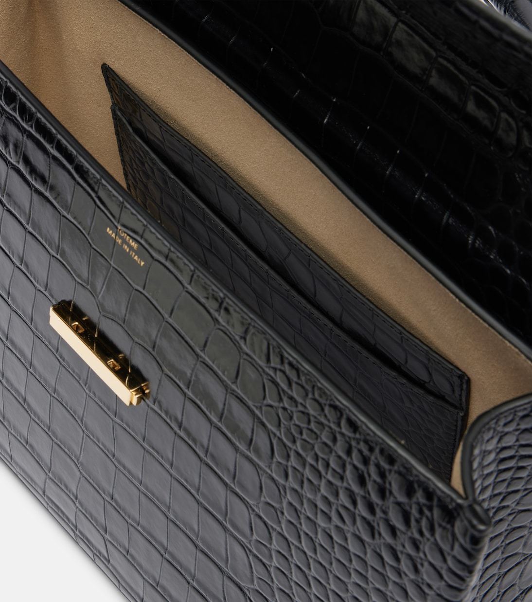 Box Small croc-effect leather top-handle bag | Toteme