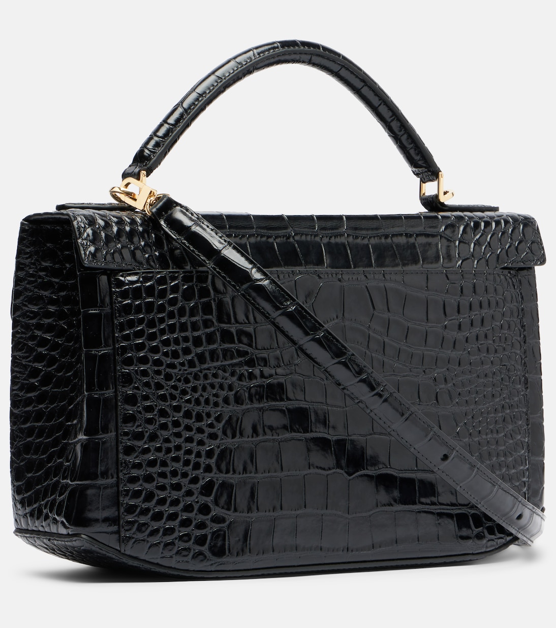 Box Small croc-effect leather top-handle bag | Toteme