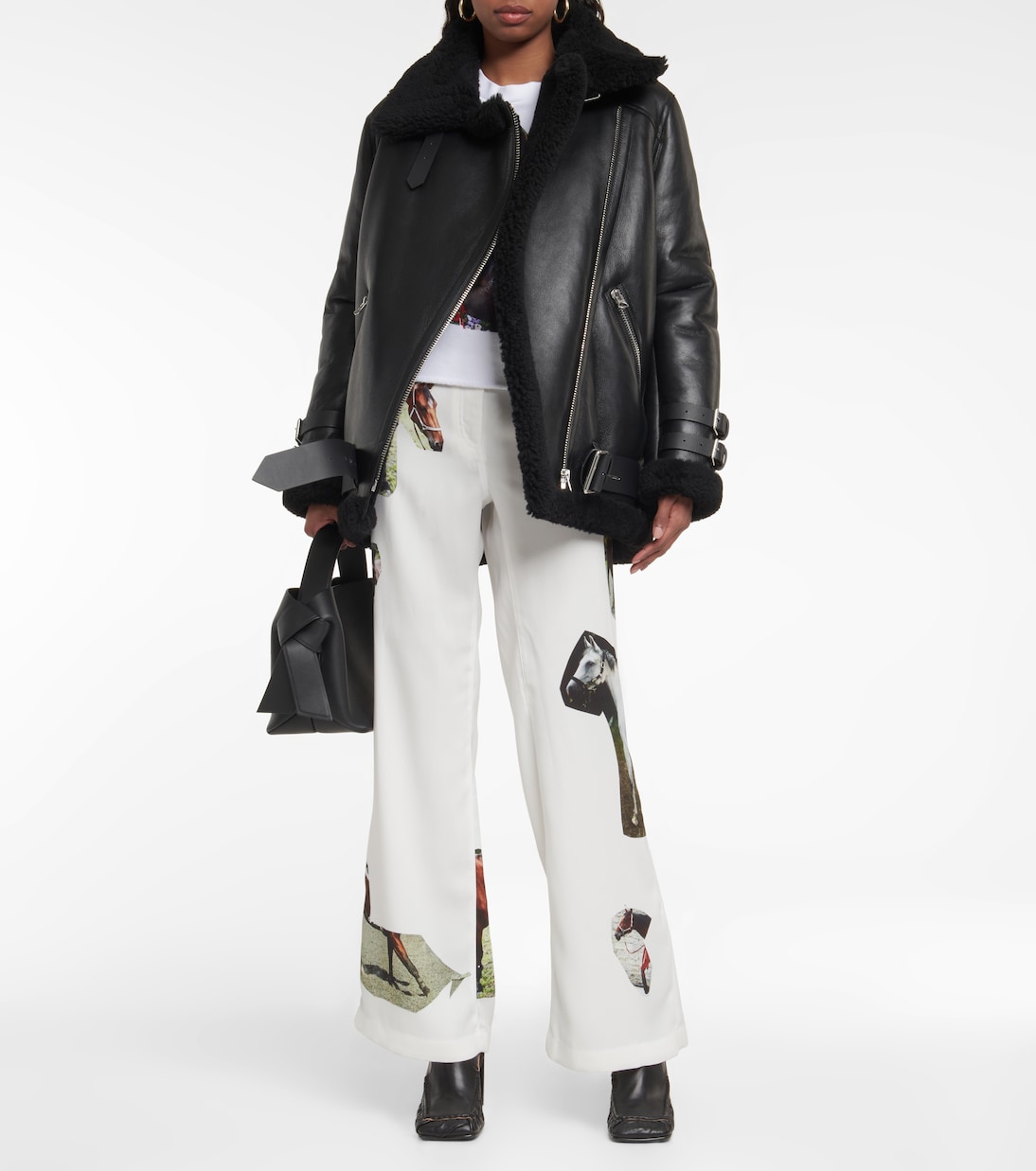 Giacca Velocite in pelle con shearling | Acne Studios