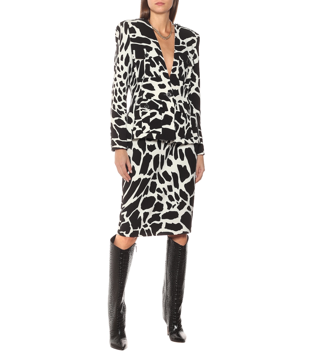 Blazer a stampa in twill stretch | Alexandre Vauthier