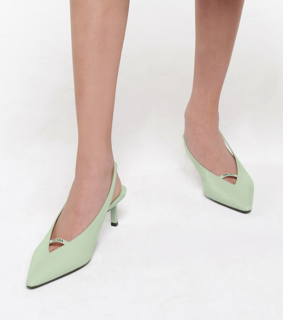 Slingback-Pumps aus Leder | Prada