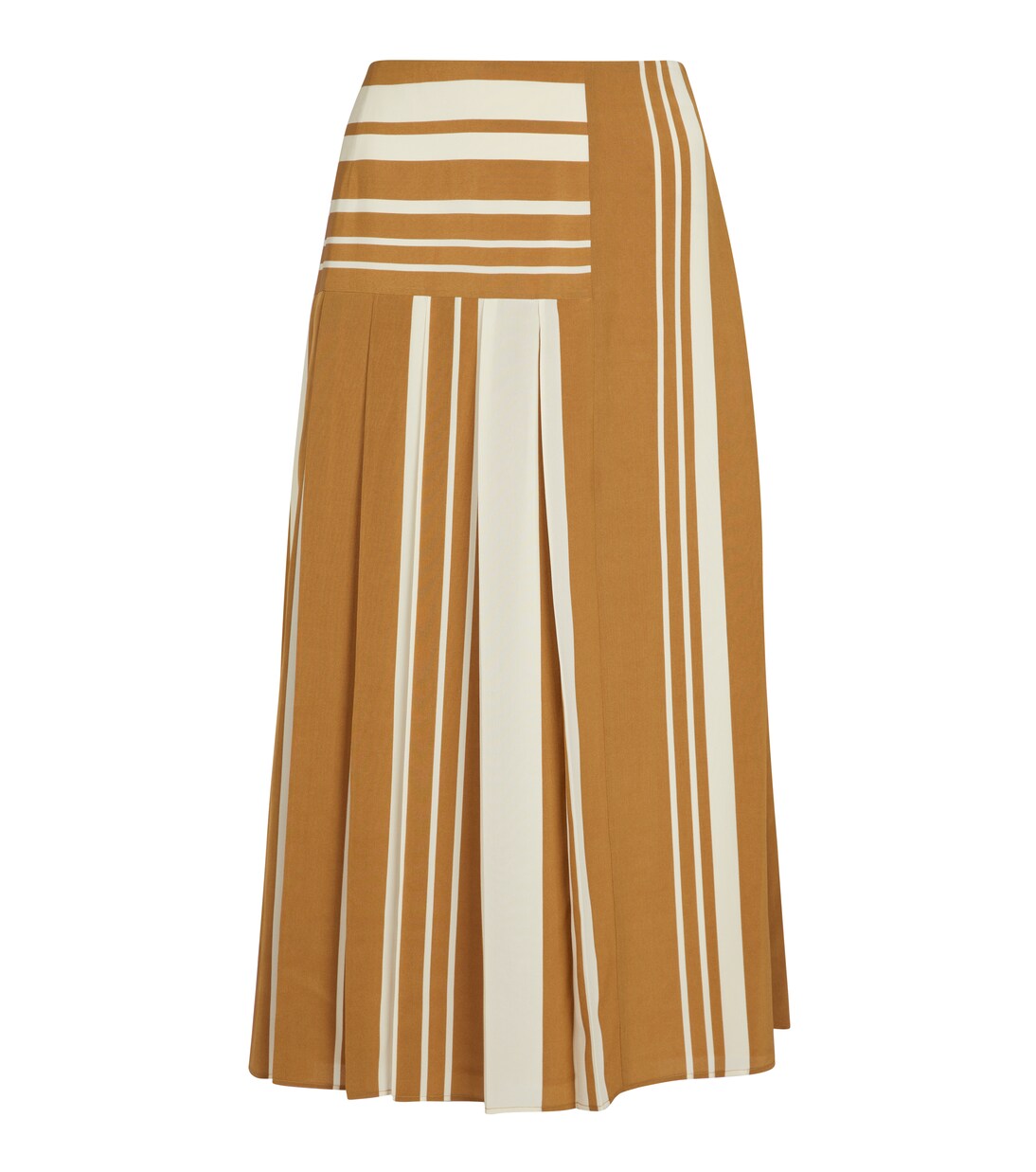 Falda midi Swanson de crepé a rayas | Joseph