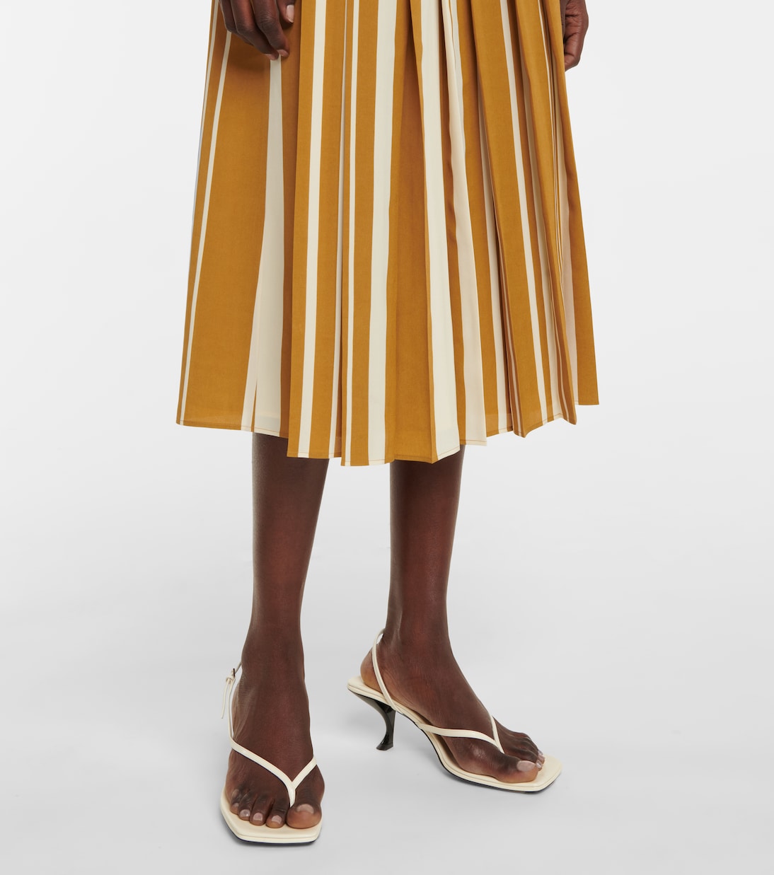 Falda midi Swanson de crepé a rayas | Joseph
