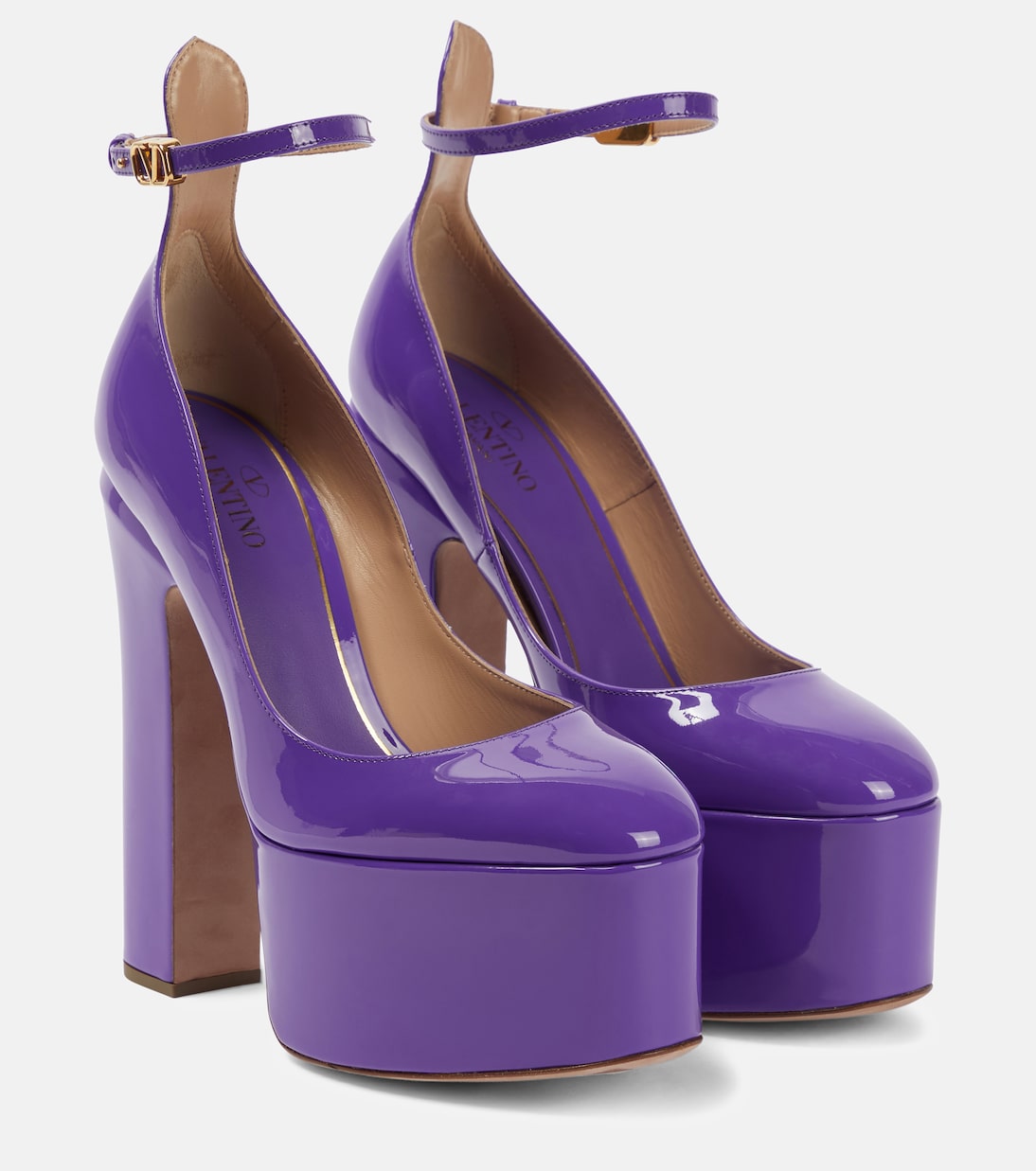 Escarpins Tan-Go à plateau en cuir verni | Valentino Garavani