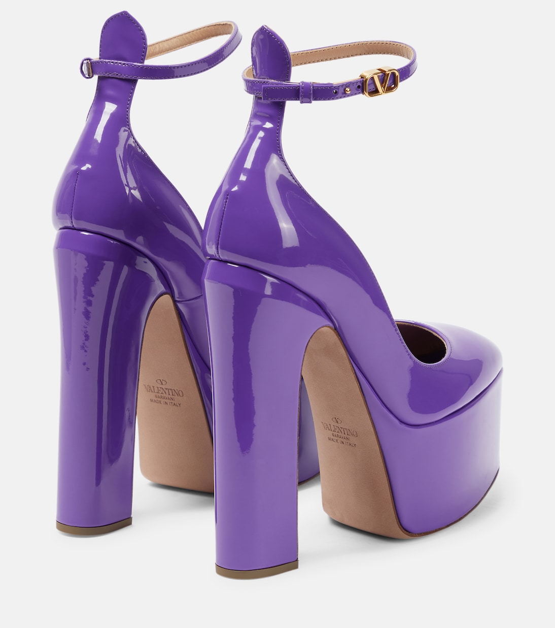 Escarpins Tan-Go à plateau en cuir verni | Valentino Garavani