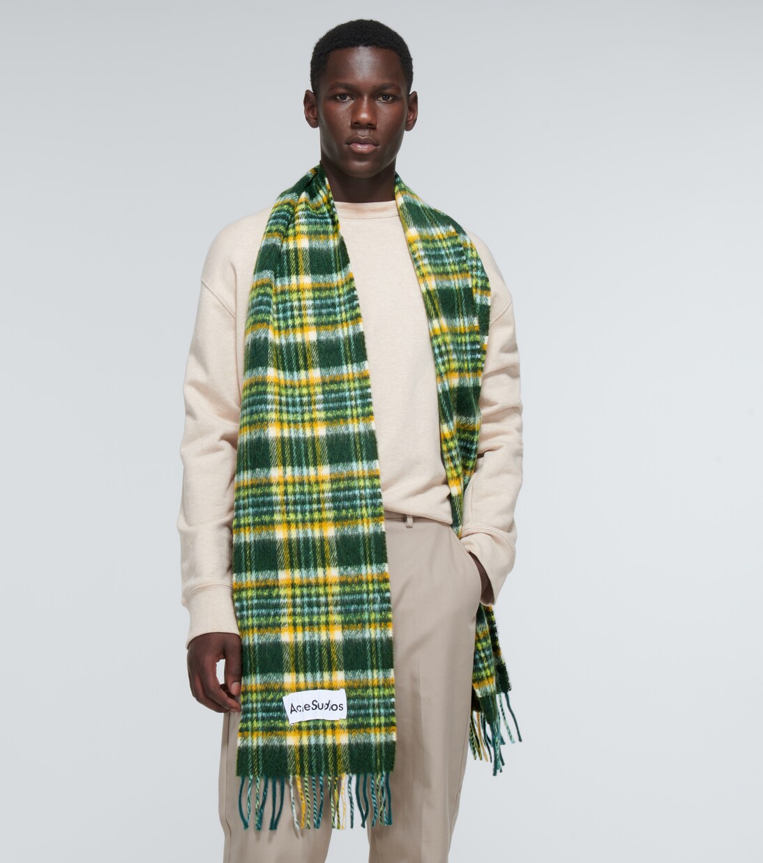 Bufanda en mezcla de lana a cuadros | Acne Studios