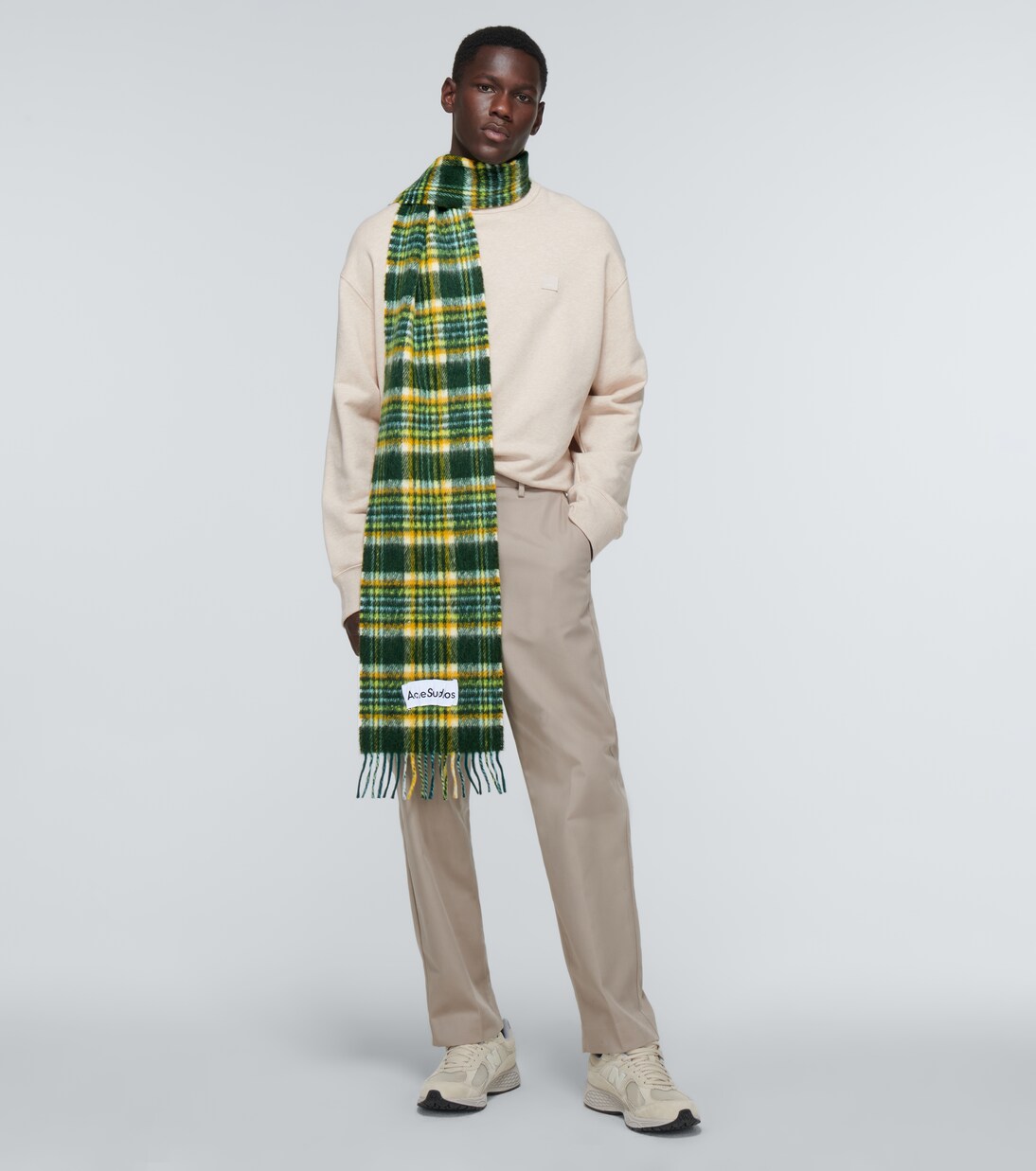 Bufanda en mezcla de lana a cuadros | Acne Studios