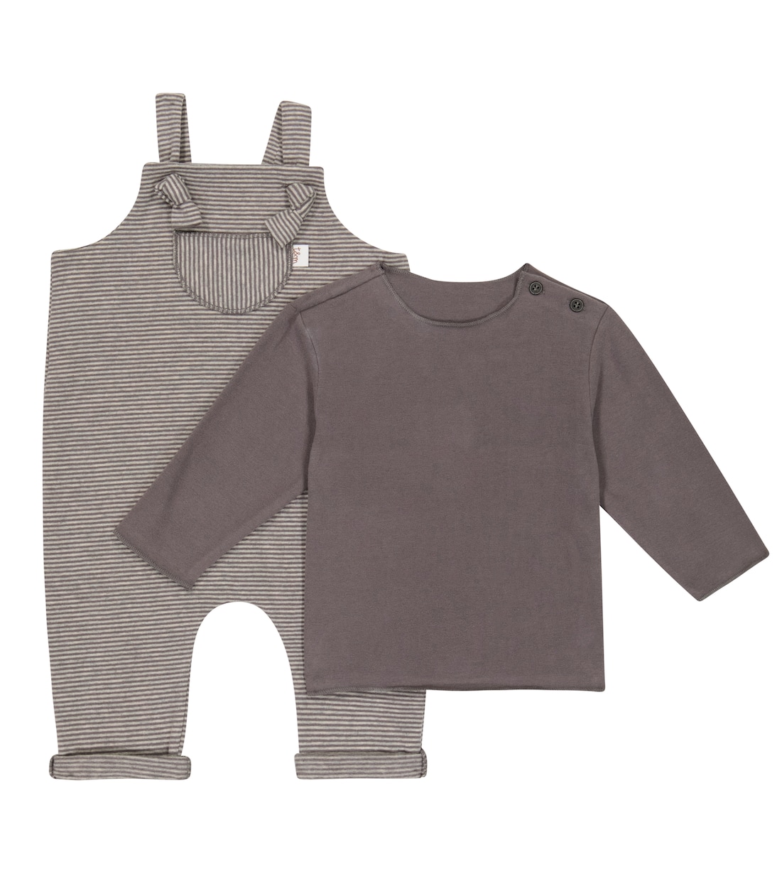 Set de peto y camiseta en mezcla de algodón | Il Gufo