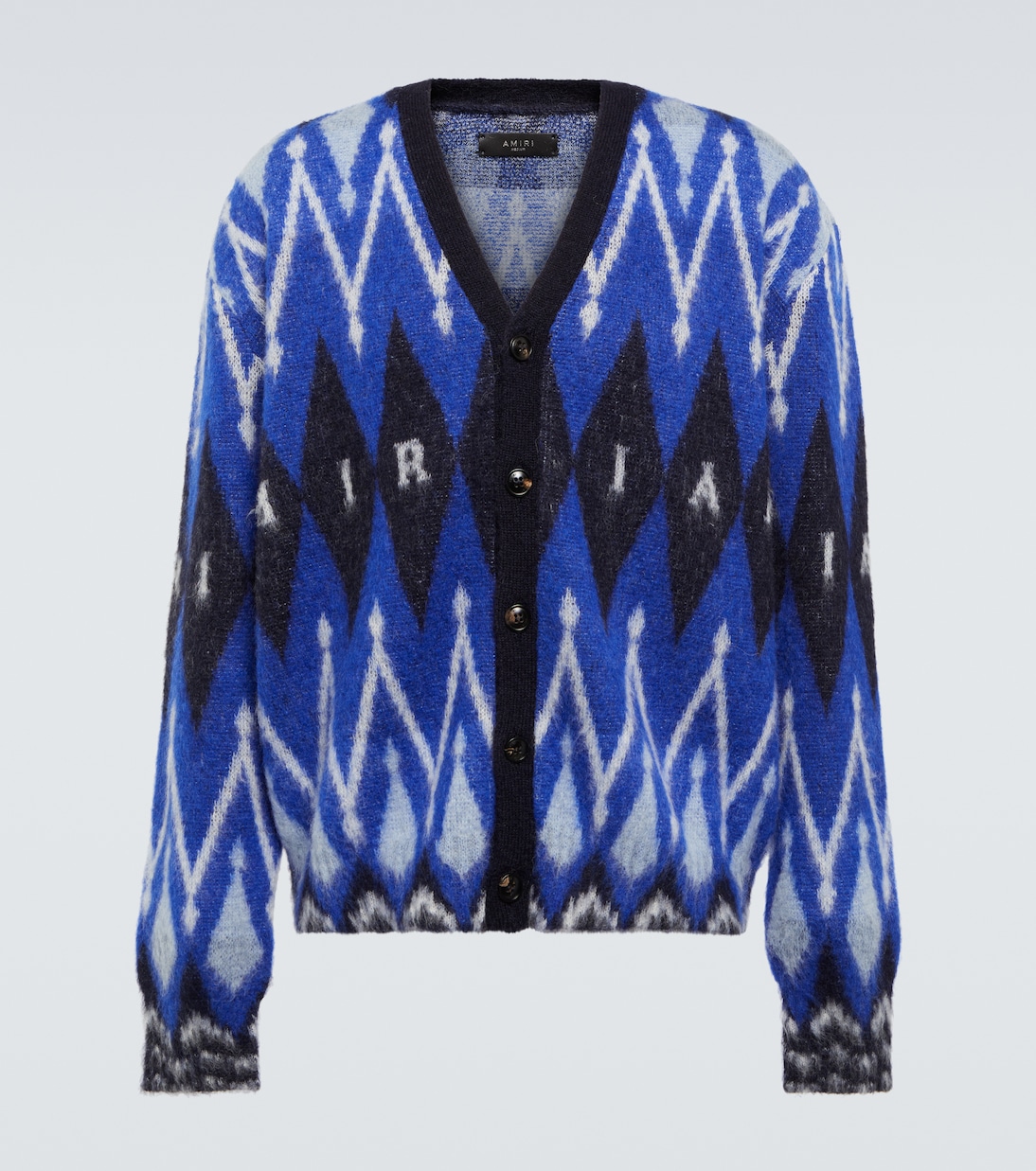 Argyle alpaca and mohair-blend cardigan | Amiri