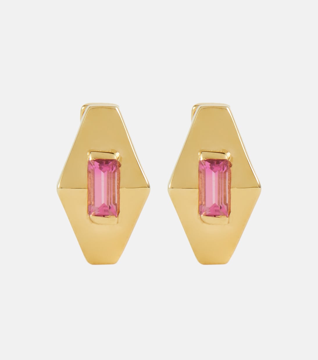 Deco Rombo Mini 9kt gold earrings with tourmaline | Aliita