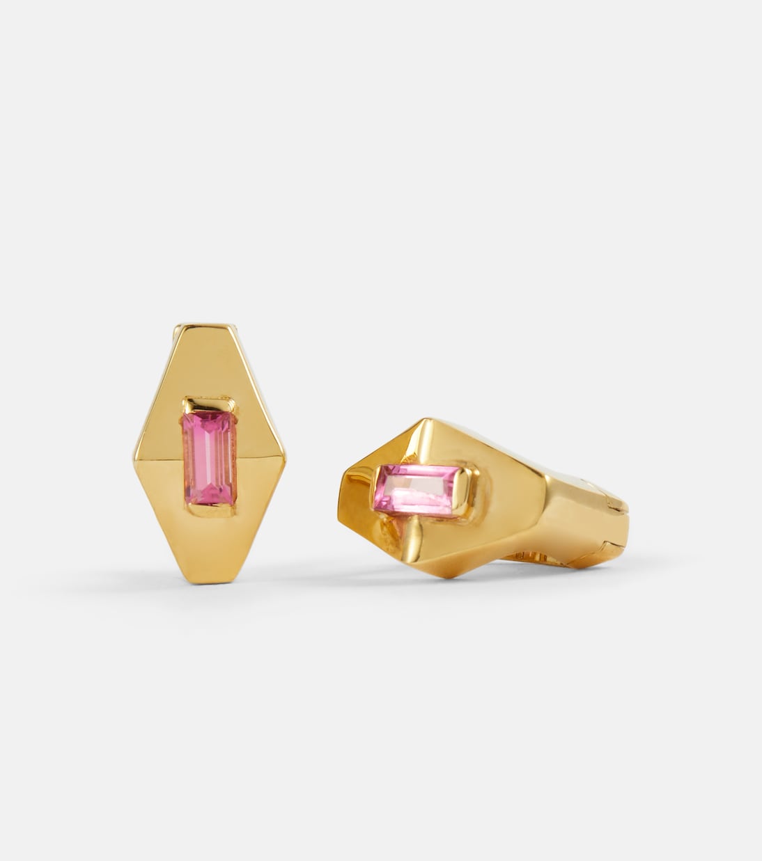 Deco Rombo Mini 9kt gold earrings with tourmaline | Aliita