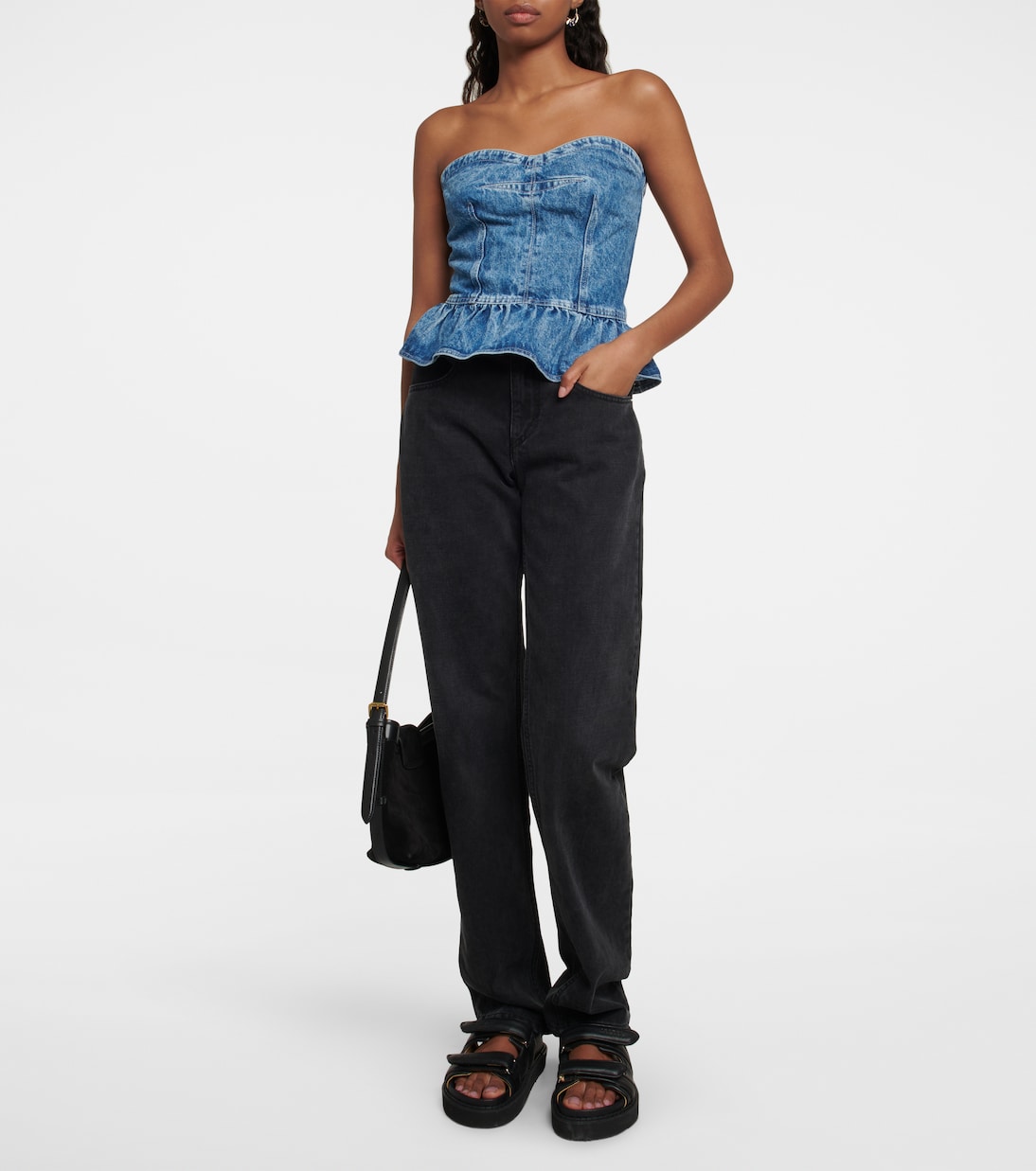 Top Solizinia in denim con volant | Marant Etoile