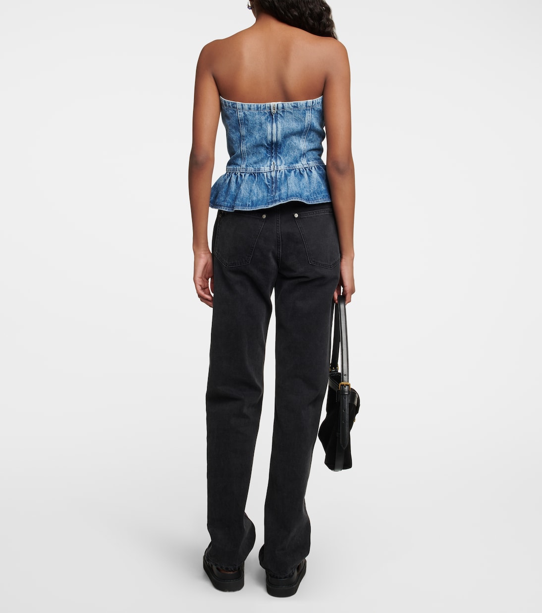 Top Solizinia in denim con volant | Marant Etoile
