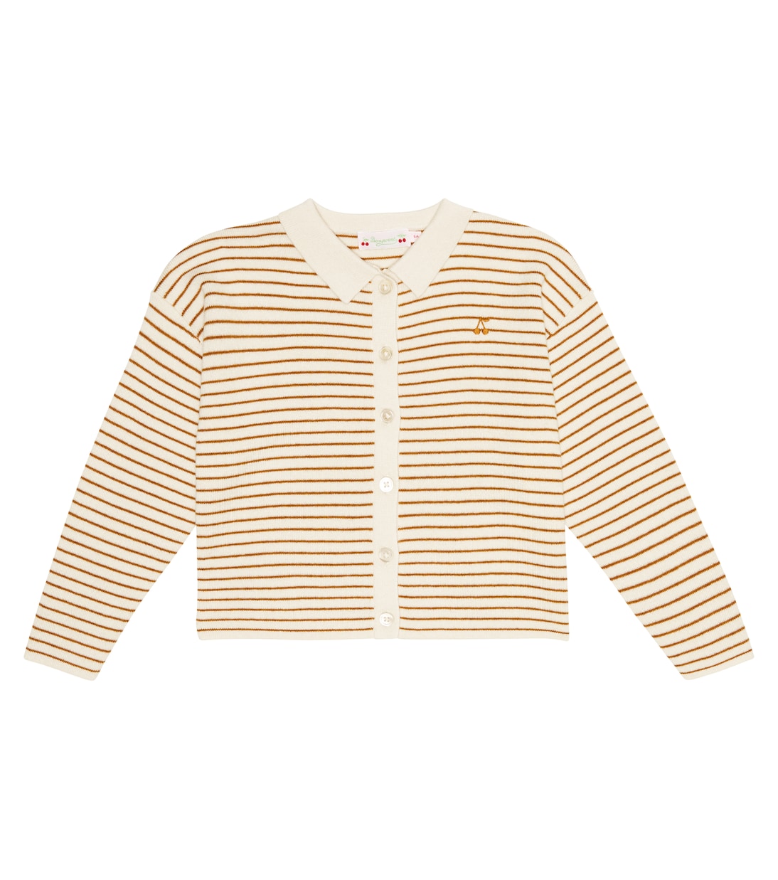 Cardigan rayé en laine et coton | Bonpoint