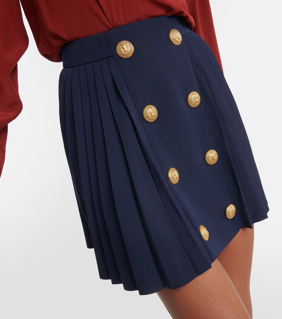 Mini-jupe en laine vierge | Balmain