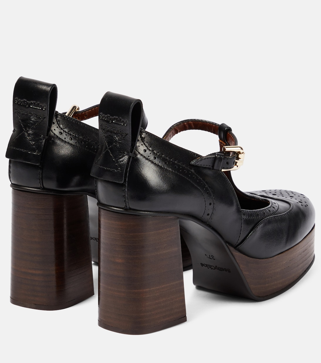 Salones Aria de piel con plataforma | See By Chloé