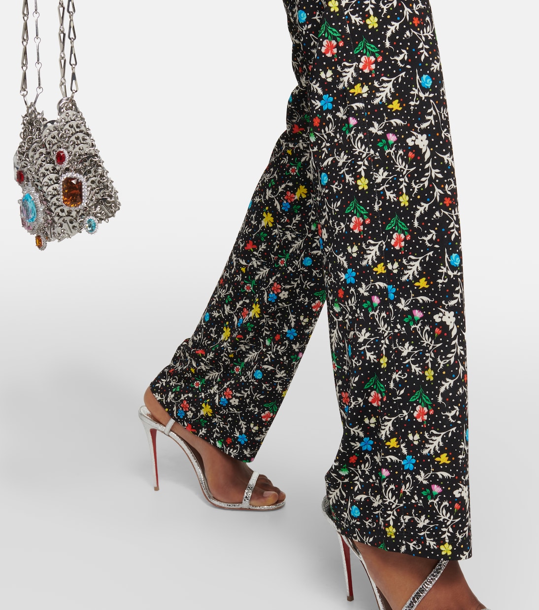 Printed high-rise crêpe pants | Rabanne