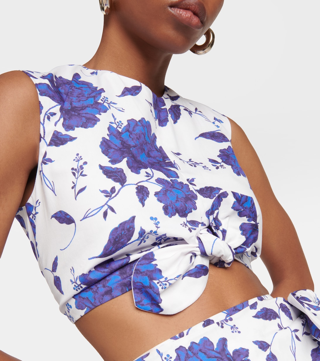 Crop top Sierra de algodón estampado | Emilia Wickstead