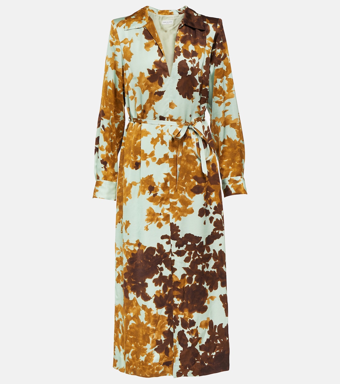 Robe midi Dellas imprimée en satin | Dries Van Noten