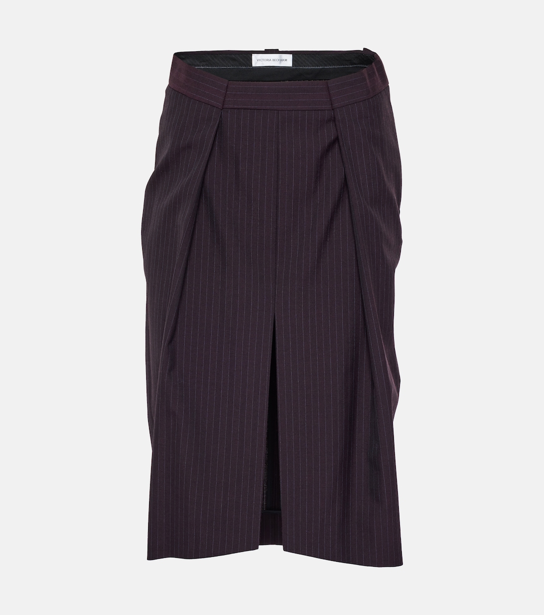 Herringbone chalk stripe midi skirt | Victoria Beckham