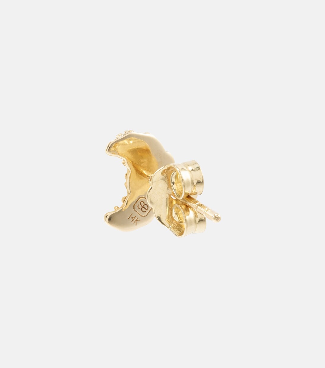 Orecchini minimalisti Sydney Evan in oro giallo 14kt con diamanti, design elegante per giovani trendy