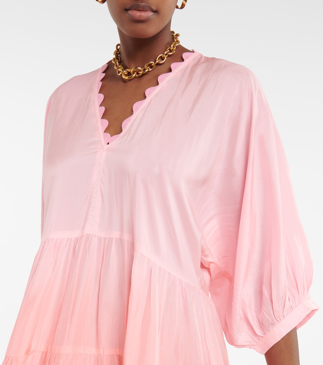 Midikleid Tiered aus Seide | Juliet Dunn
