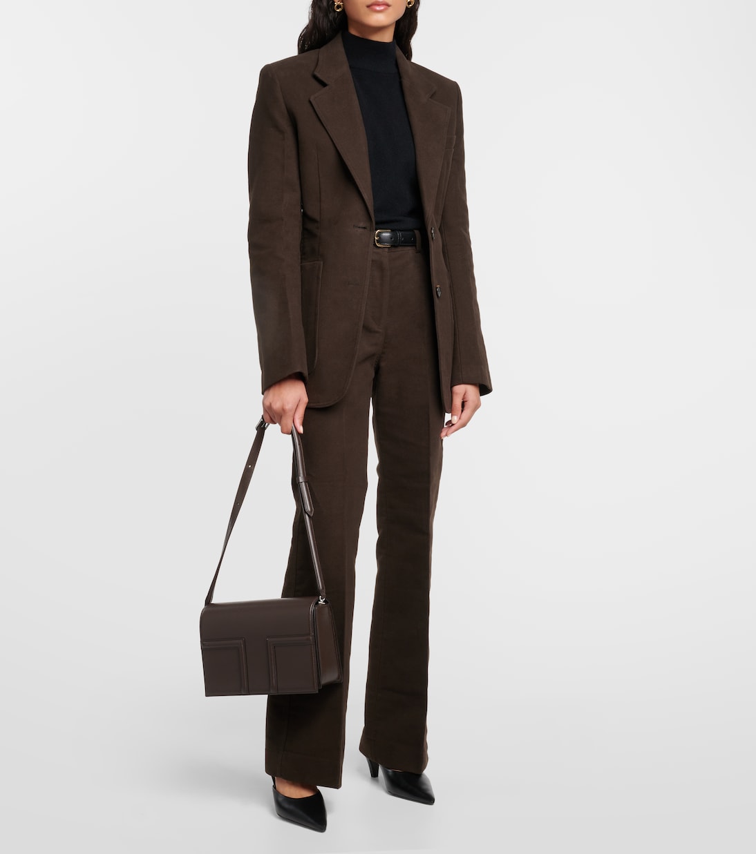 Blazer de algodón de botonadura simple | Toteme