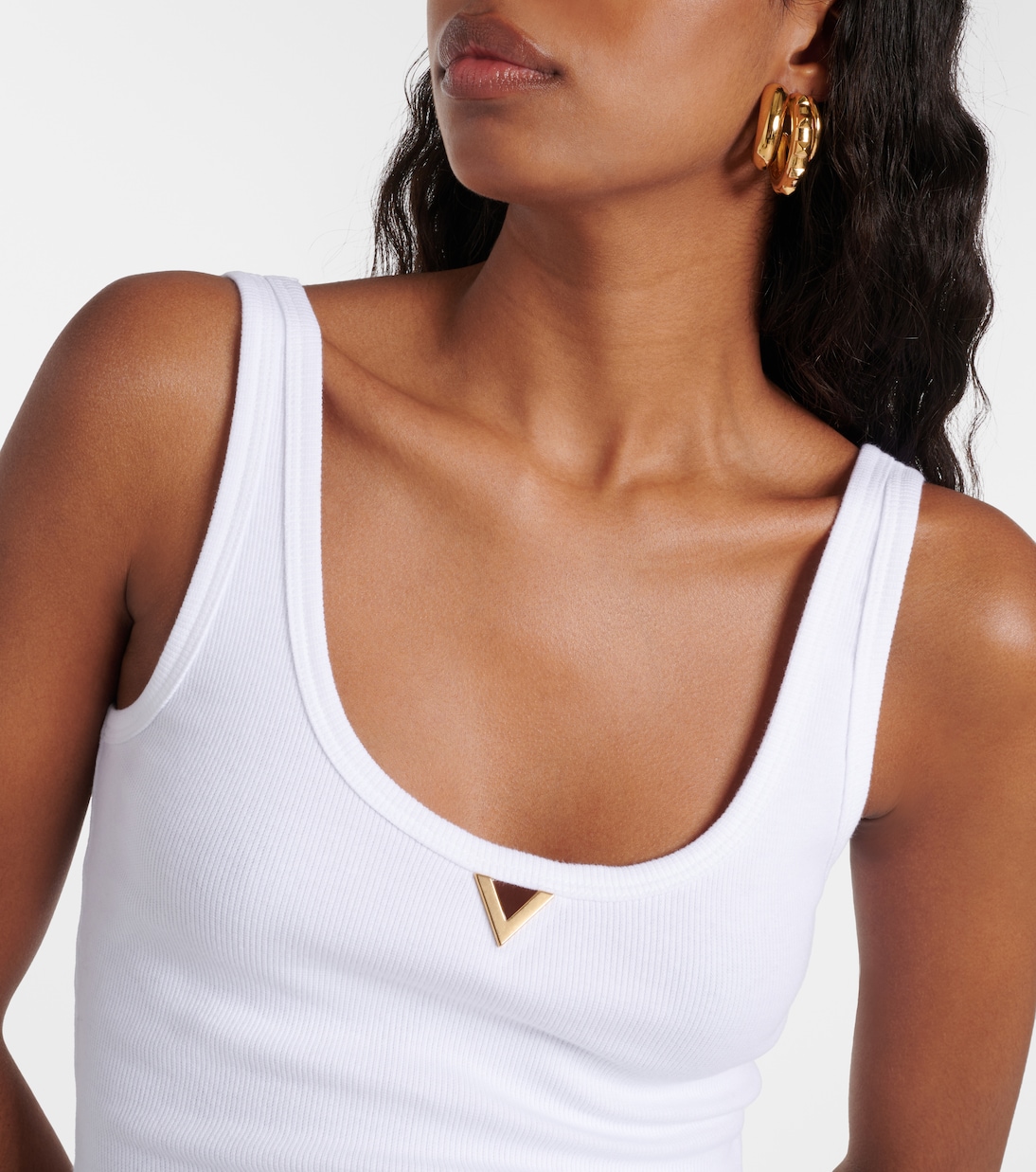 Tank top de mezcla de algodón con VGold | Valentino